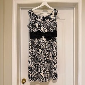 Teri Jon Black and White Dress